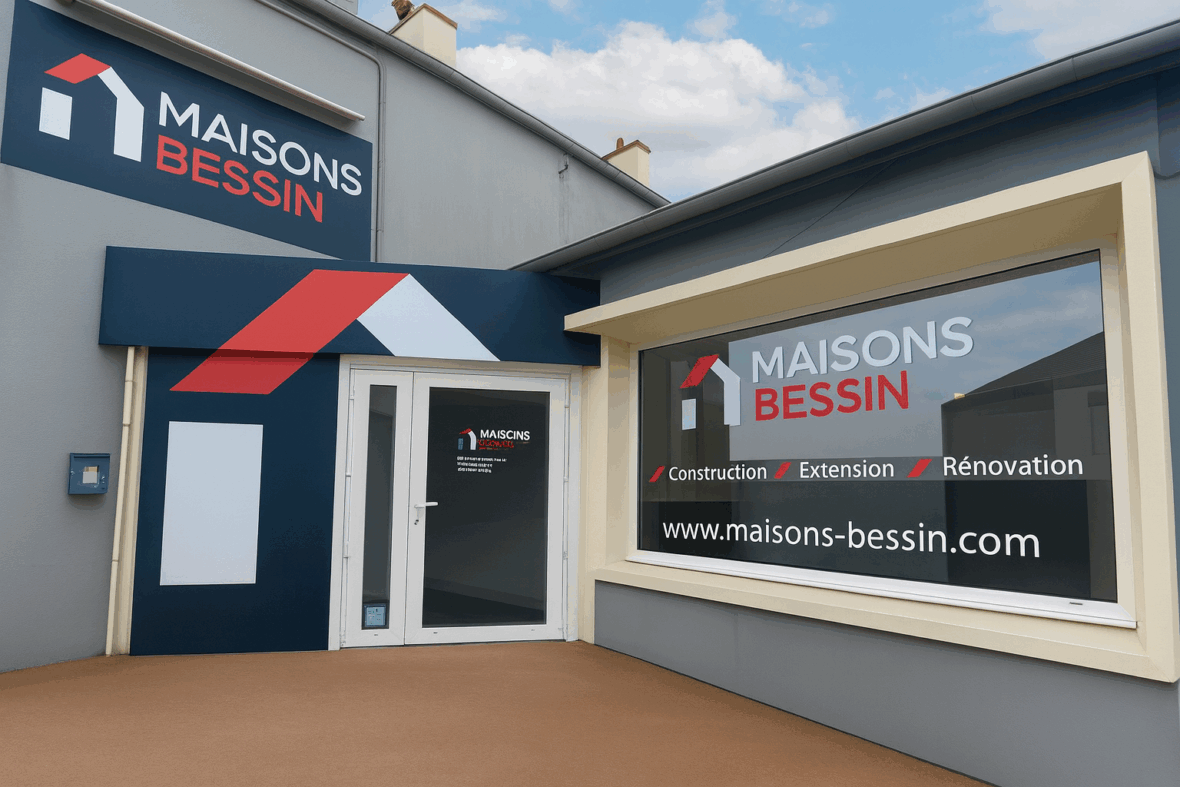 Agence Maisons Bessin à Cherbourg-en-Cotentin avec le nouveau logo